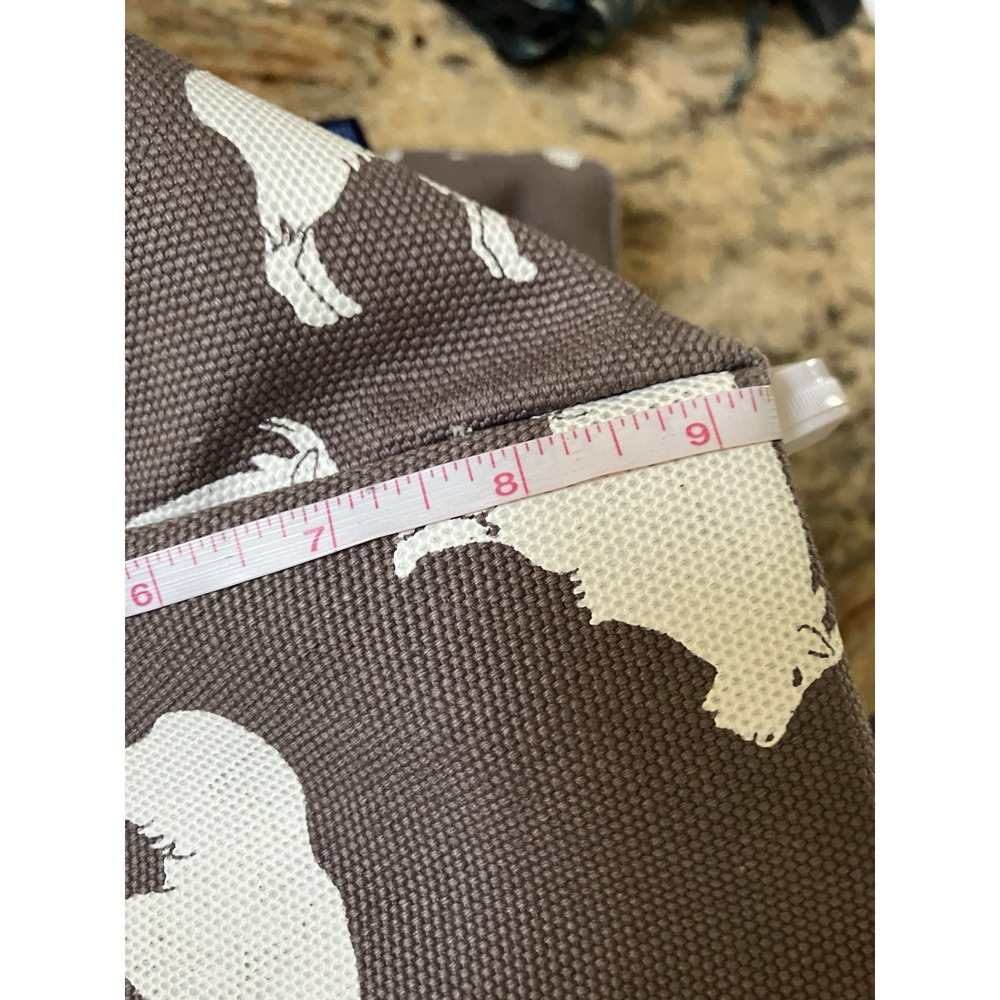 BAGGU Large Canvas Brown And White Mountain Goat Pattern Print Tote Bag Travel - Picture 12 of 12